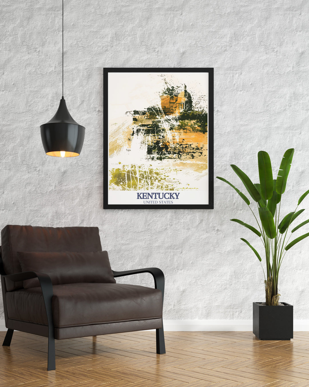 This canvas art print of Kentucky highlights two of its most iconic landmarks, Cumberland Falls and the Capitol Rotunda. The perfect gift for those who admire the states rich culture and striking landscapes.