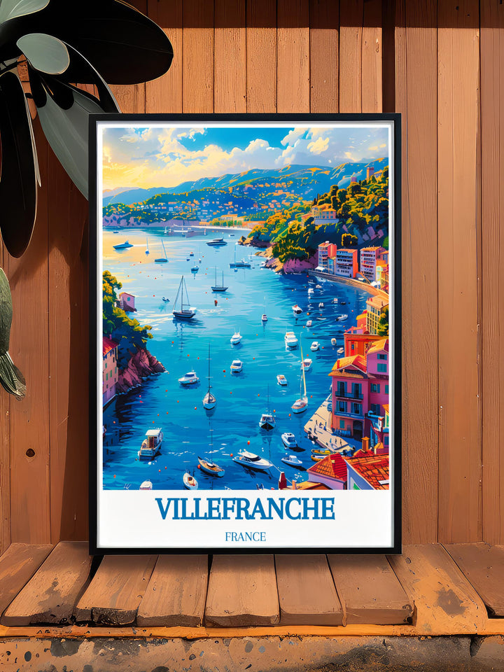 Villefranche sur Mer Harbor wall art is the perfect way to add a touch of the French Riviera to your living space This beautiful artwork features detailed depictions of the harbor and its surroundings offering a captivating view of Villefranche sur Mer in any room