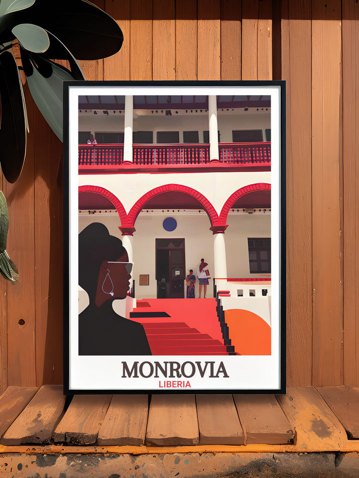 Liberian National Museum modern decor print featuring captivating visuals of Liberias cultural artifacts and exhibits perfect for transforming your living room or workspace into a gallery of historical significance