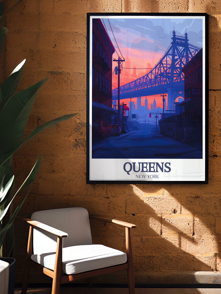 Queensboro Bridge East River artwork showcasing the iconic New York City landmark and serene river view an ideal gift for travelers and art enthusiasts looking to bring a piece of the city into their home