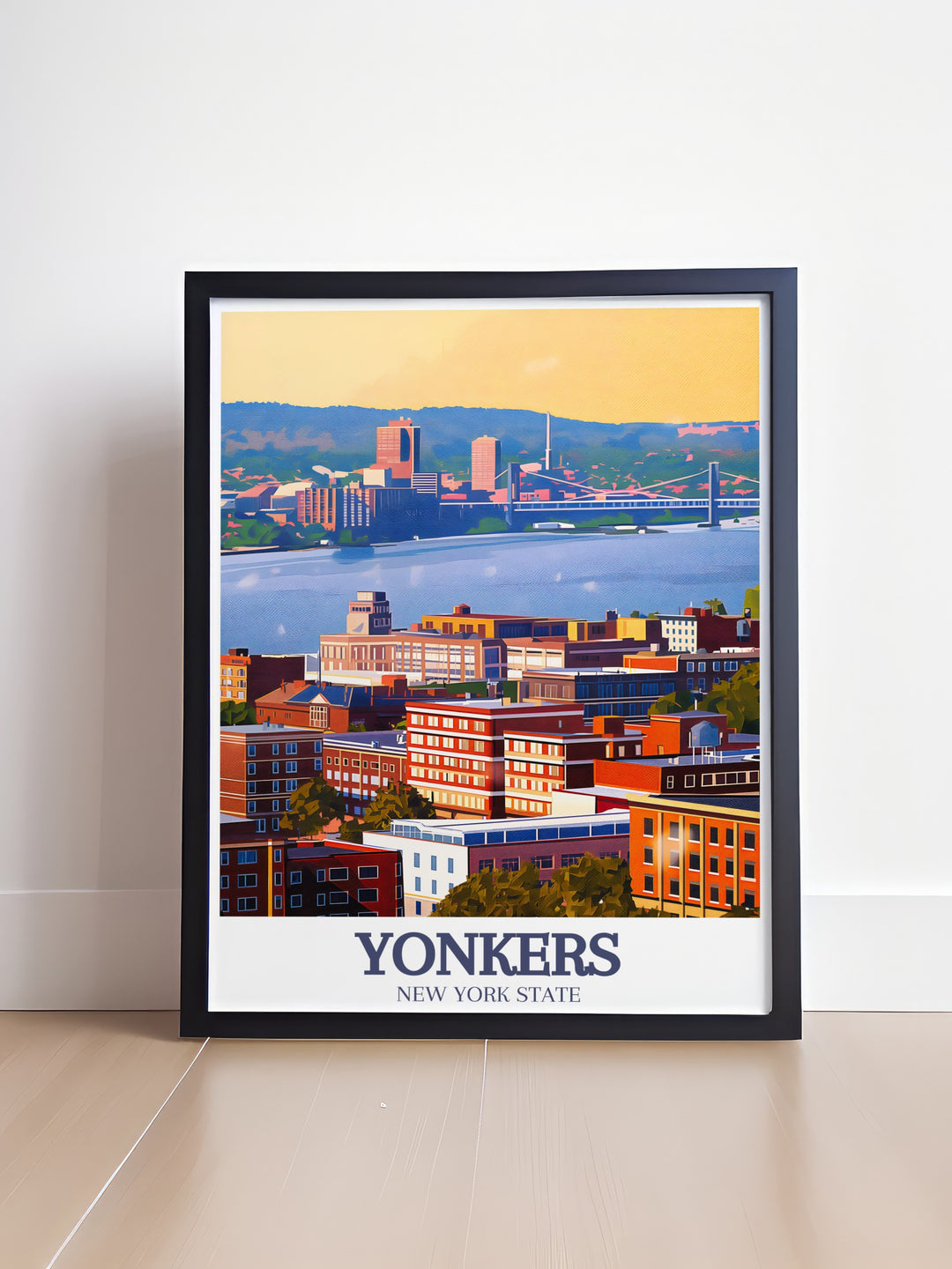 Captivating Yonkers art print of Hudson River Downtown available as a digital download perfect for personalized gifts and enhancing your home decor