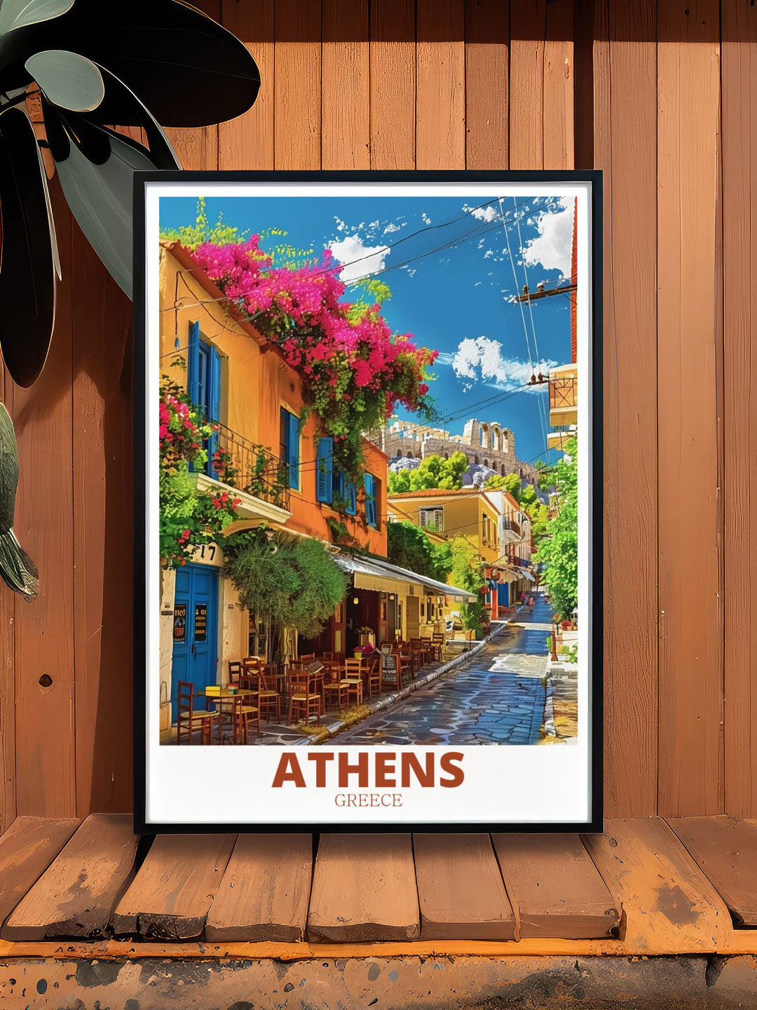 PlakaNeighborhood wall art a stunning Athens Photograph capturing the essence of Greek culture perfect for adding a touch of history to your home decor and for gifting
