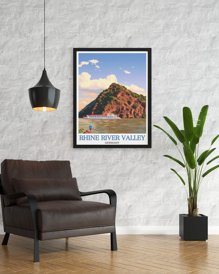 Stunning Germany wall art featuring Lorelei Rock and the Rhine River ideal for living room decor and travel memories