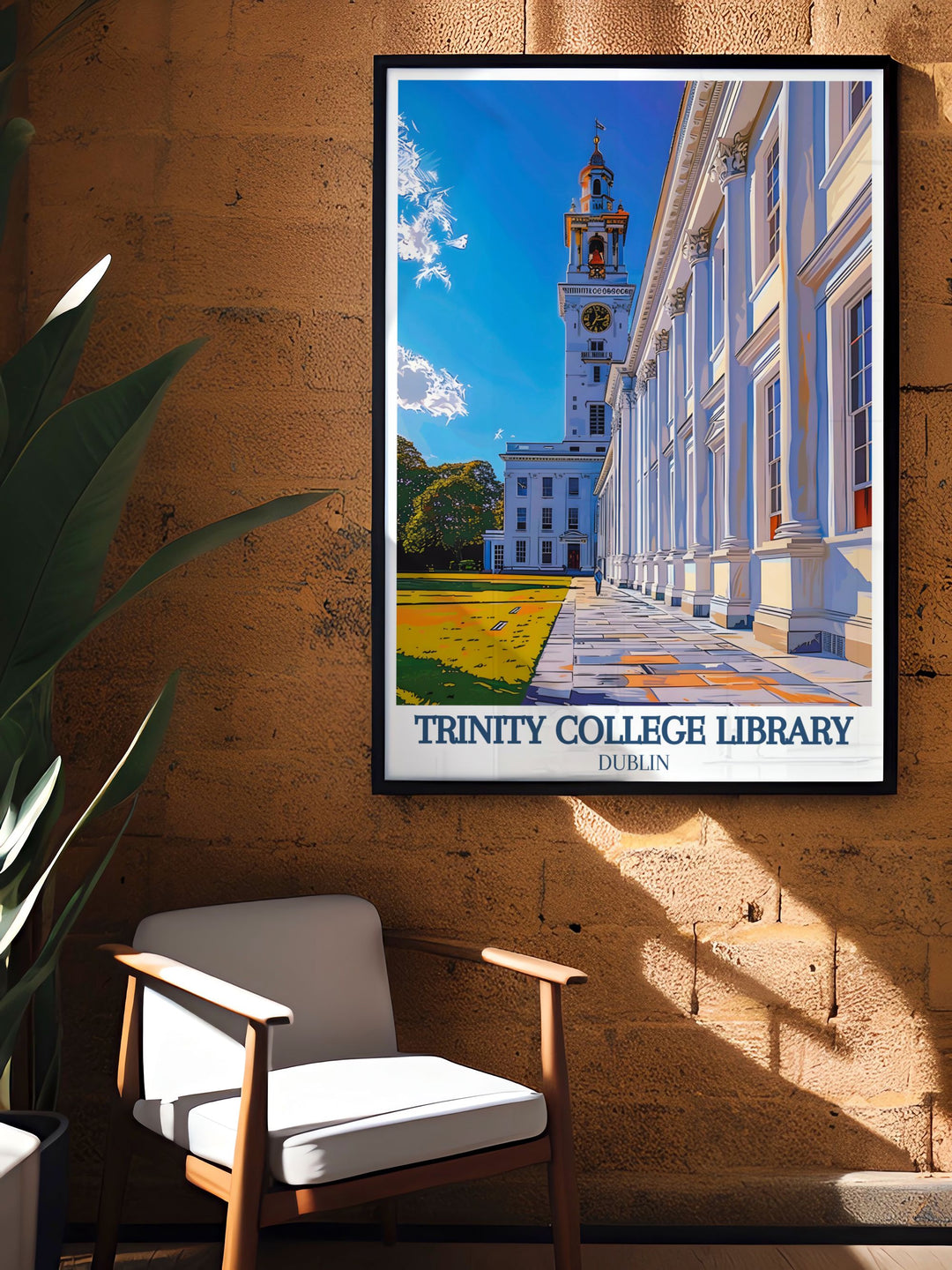 Perfect wall decor featuring Trinity College and the Campanile bell tower ideal for Dublin enthusiasts and Irish wall art collectors