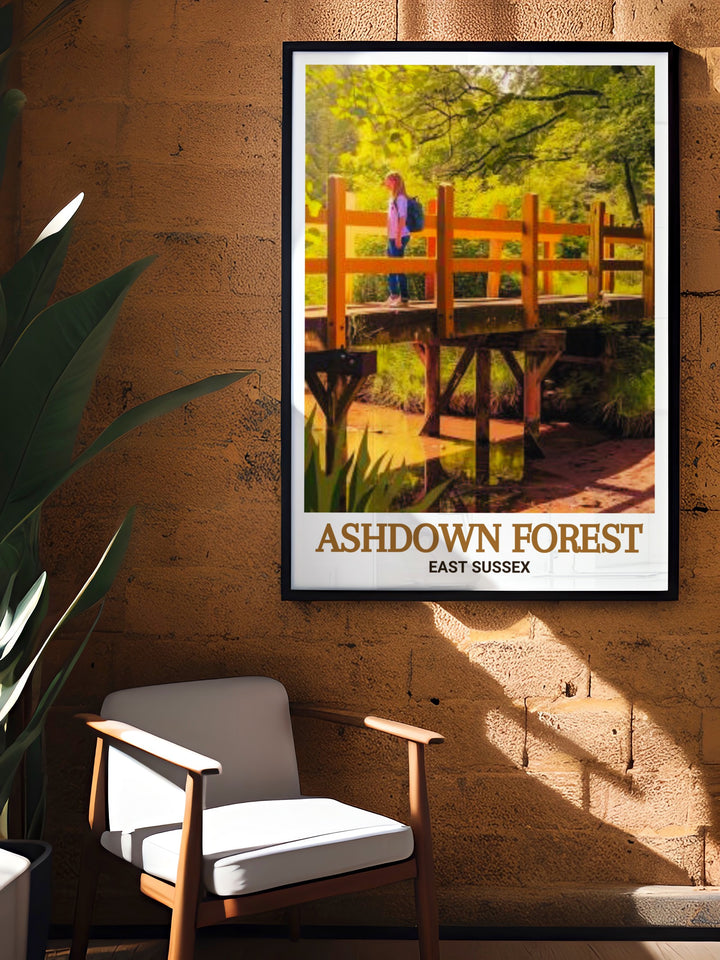 Add a touch of Ashdown Forest to your home with Pooh Bridge Artwork this AONB Wall Decor is designed to capture the timeless beauty of the forest and its iconic bridge perfect for those who appreciate the tranquility and elegance of nature inspired art