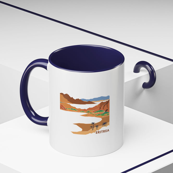 The Eritrea mug celebrates the country’s cultural beauty with detailed artwork. Dishwasher-safe and crafted from durable ceramic, it is ideal for daily use or as a meaningful gift for fans of Eritrea’s heritage.