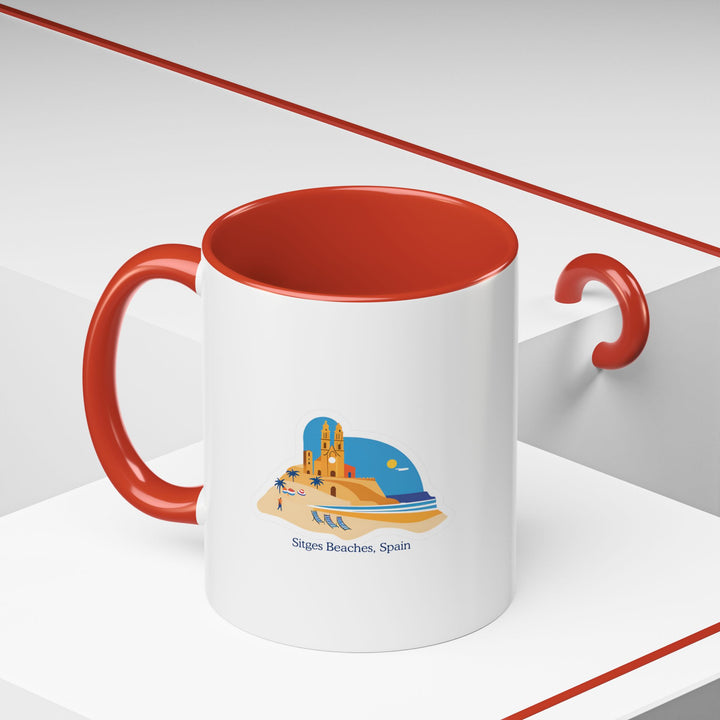 The Sitges Beach Spain Mug is a beautifully crafted ceramic mug with vibrant designs capturing the essence of Sitges’s coastline. Dishwasher safe and durable, it is a perfect gift or souvenir for Spain lovers.