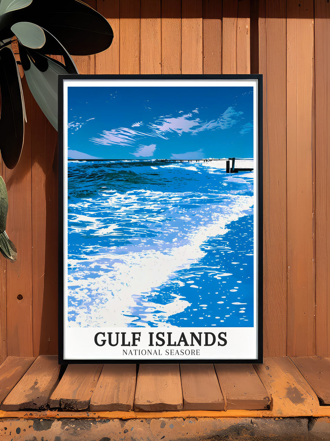 The Gulf Islands National Seashore poster print is a perfect depiction of Floridas natural beauty. This print features the serene and untouched beaches of the Gulf Coast, with its clear waters and white sands. Ideal for beach lovers, this artwork brings the coastal beauty of the Gulf Islands right into your living room or office space.