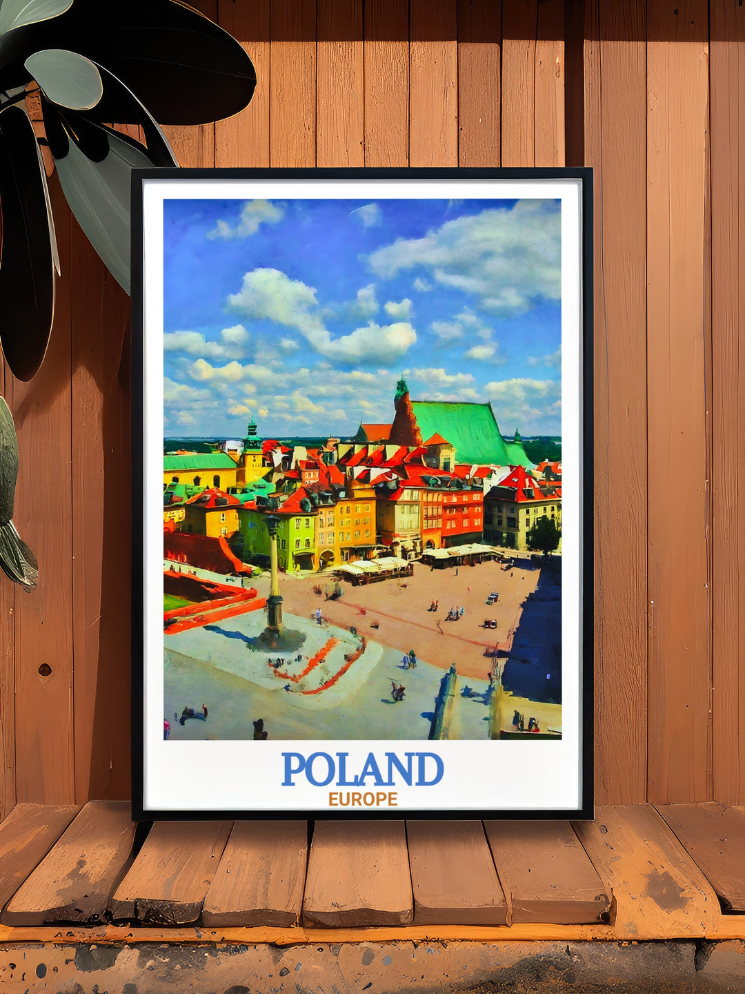 Vintage Poster of Zakopane and Warsaw Old Town highlighting the rich cultural heritage and scenic beauty of these Polish destinations perfect for personalized gifts and stunning wall art adding sophistication to living rooms and bedrooms