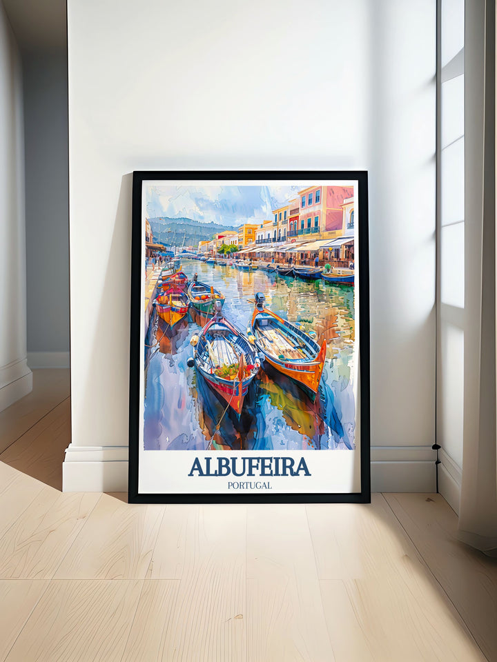 Stunning wall art featuring Albufeira Marina in Portugal, showcasing the vibrant energy and stunning views of this iconic location.