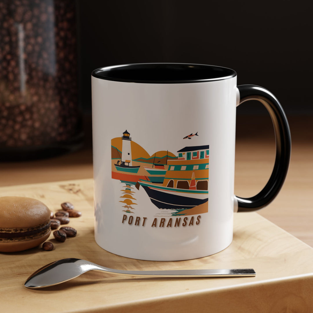 A premium Port Aransas Texas mug designed for enthusiasts and collectors. Showcasing intricate artwork of the picturesque beaches and vibrant culture, this ceramic mug is dishwasher and microwave safe, making it an elegant gift for coastal fans.