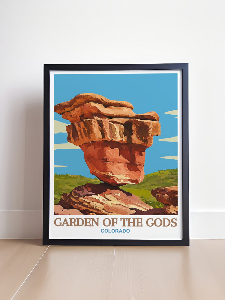 Balanced Rock modern prints from Gardens Of The Gods offer sophisticated wall decor for Colorado lovers