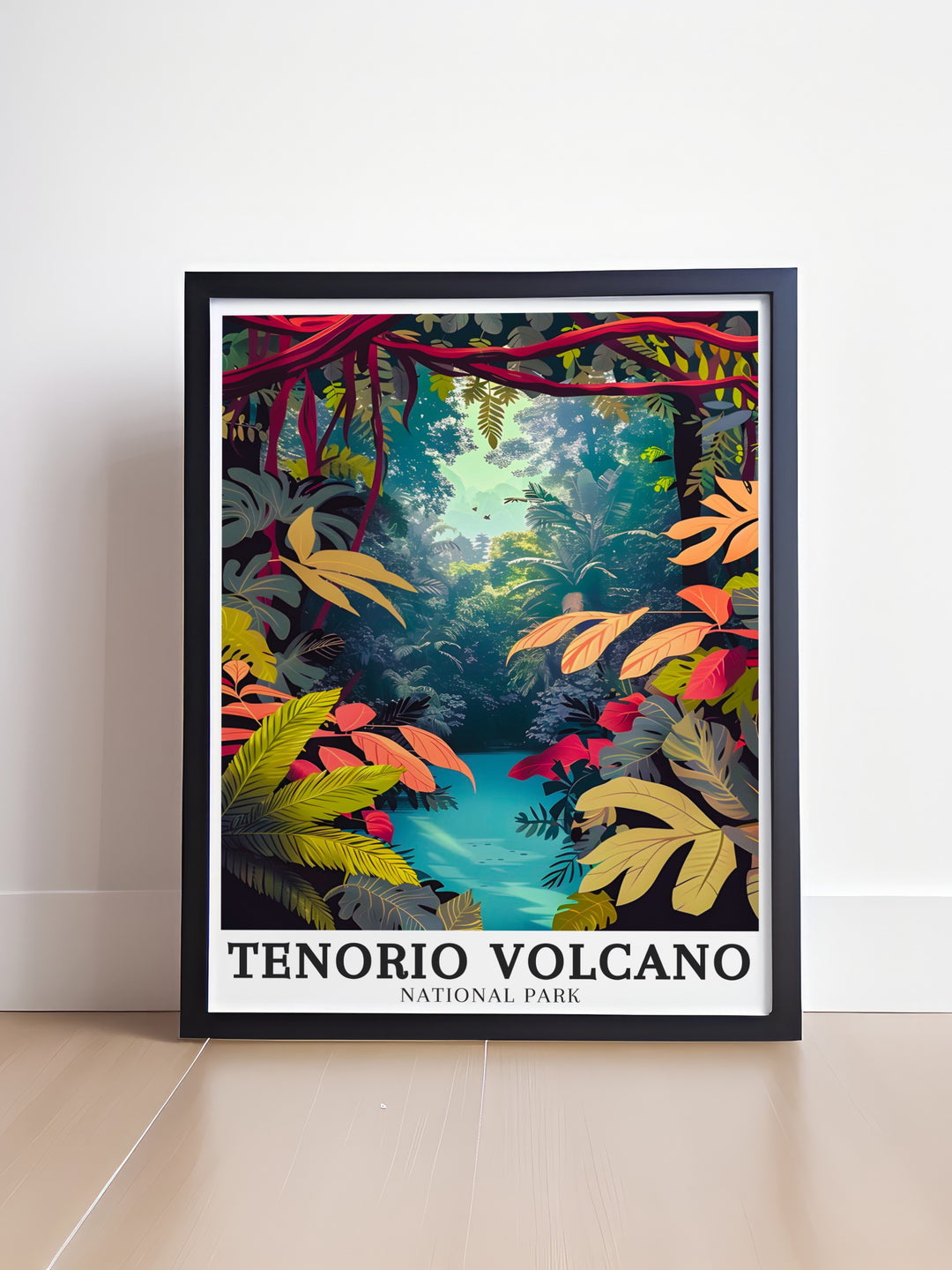 Beautiful Tenorio Volcano National Park Artwork featuring vivid details of Costa Ricas volcano and lush scenery perfect for modern decor and unique gift ideas.