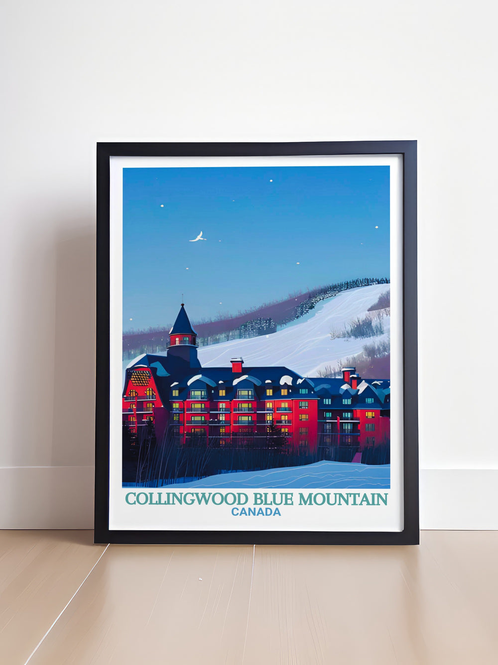 Collingwood Canvas Art showcases the scenic beauty of Blue Mountain Resort in Ontario, Canada. This print is a must have for anyone who appreciates the combination of adventure and tranquility that defines this beloved destination.