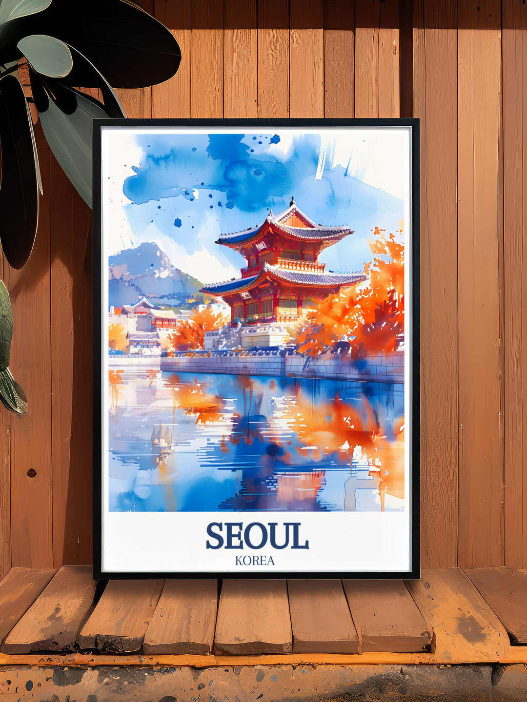 Elegant Seoul Wall Art featuring Gyeongbokgung Palace and Han River capturing the essence of Seouls vibrant city life and serene landscapes perfect for home decor and thoughtful gifts for any occasion