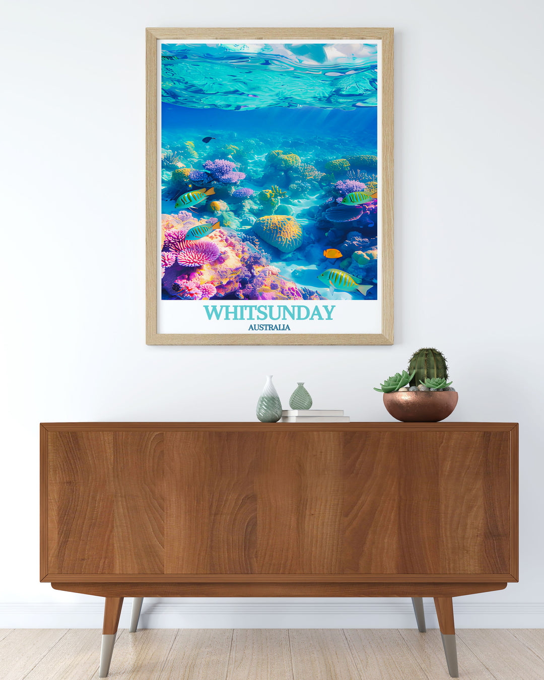 Great Barrier Reef Modern Prints from the Whitsunday Islands offer vibrant and detailed illustrations perfect for adding a touch of nature inspired beauty to your living room or office wall decor with Australian travel themes