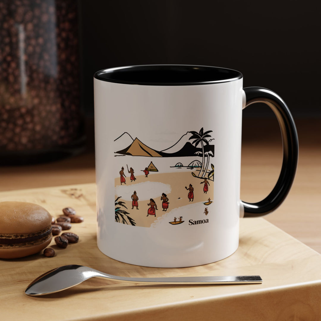 This Samoa mug combines artistic beauty with practical functionality, featuring intricate designs of Samoas traditional patterns and scenic vistas. Durable and dishwasher-safe, it's an excellent addition to any collection or a thoughtful gift for friends and family.