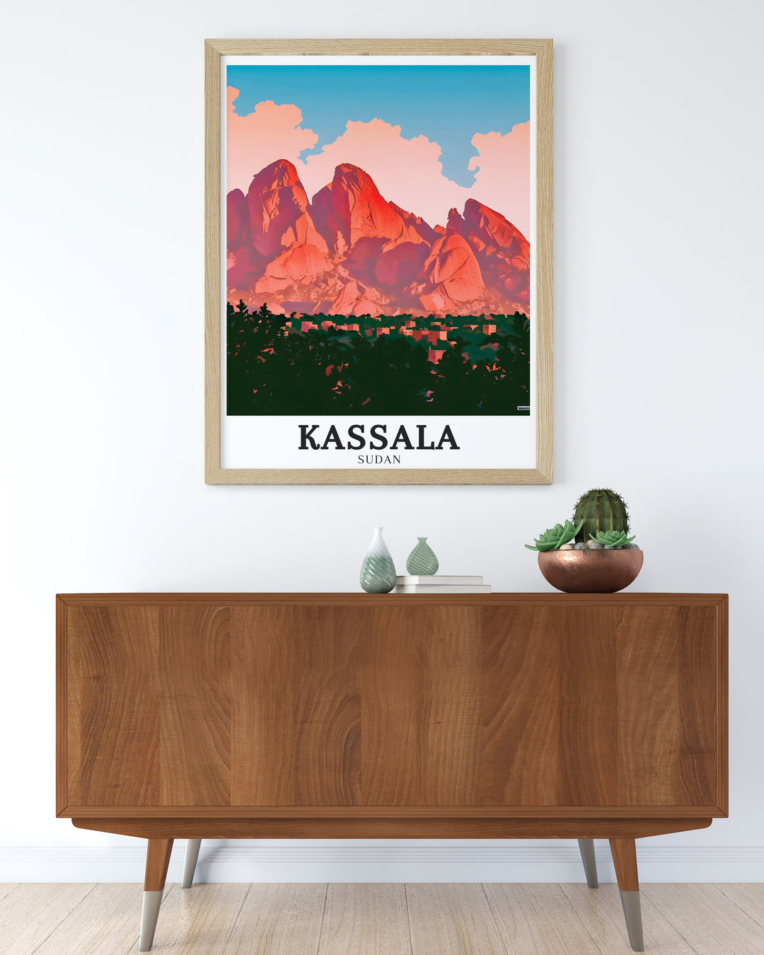 Kassala town and Taka Mountains artwork designed to bring a touch of Sudanese culture and beauty into your home offering a perfect gift for art collectors and travelers.