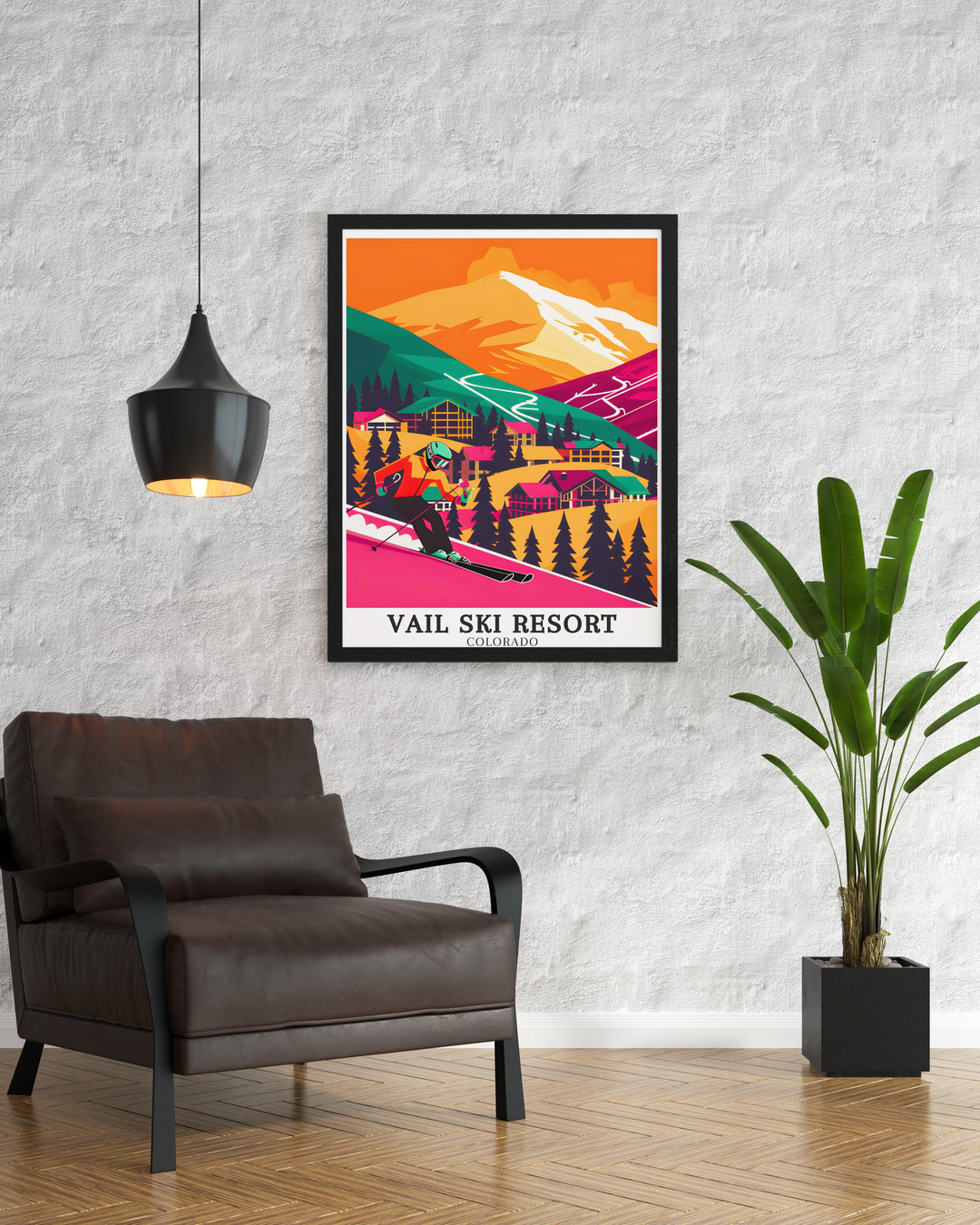 Bring the excitement of Vail Ski Resorts slopes into your home with this vintage inspired poster. Highlighting the Birds of Prey course and Golden Peak Terrain Park, this print is a perfect gift for winter sports lovers and those who appreciate Colorados natural beauty.