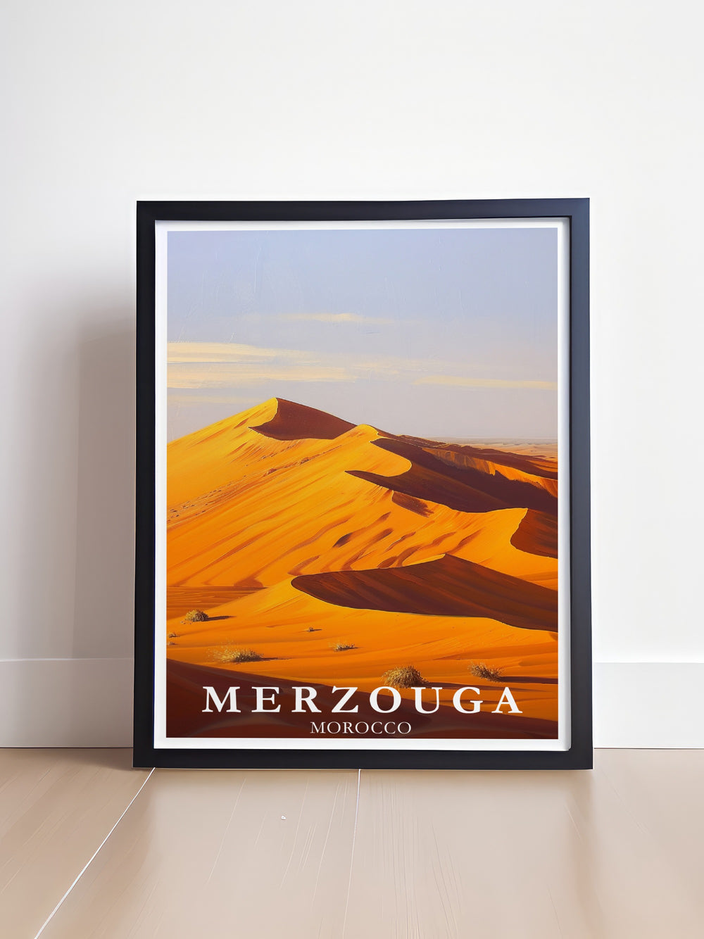 Transform your living space with Morocco Art featuring Merzouga Poster and Erg Chebbi Dunes Prints These artworks capture the timeless beauty of the Sahara Desert perfect for adding depth and dimension to your decor while celebrating the wonders of distant lands