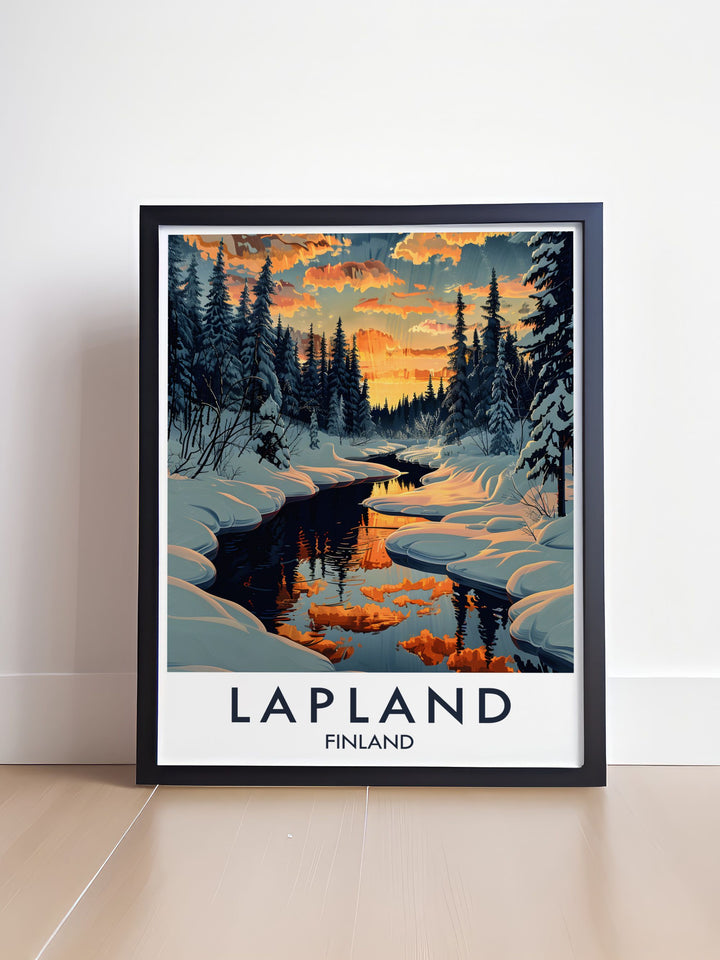Beautiful Finland Wall Art showcasing the Arctic Wilderness with vibrant colors and intricate details ideal for transforming any living space into a peaceful retreat or serving as a thoughtful gift for nature enthusiasts.