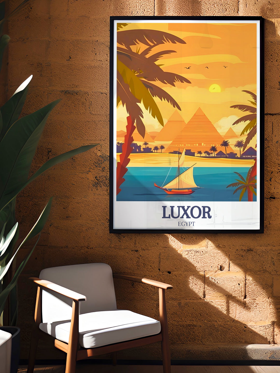 Luxor gift art depicting the Pyramids of Giza and Nile River a unique and thoughtful gift for anyone who loves Egypt art and history perfect for any special occasion