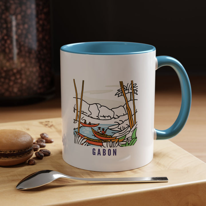 This Gabon mug showcases captivating designs inspired by the country’s culture and landscapes. Made for daily use, it is crafted from high-quality ceramic and is dishwasher-safe, making it both practical and artistic for coffee or tea lovers.