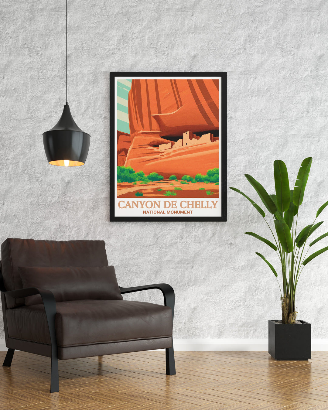 Add a piece of Arizonas stunning landscapes to your home with this art print of Canyon de Chelly, capturing the dramatic rock formations and ancient ruins of the White House. Ideal for enhancing your nature themed decor.