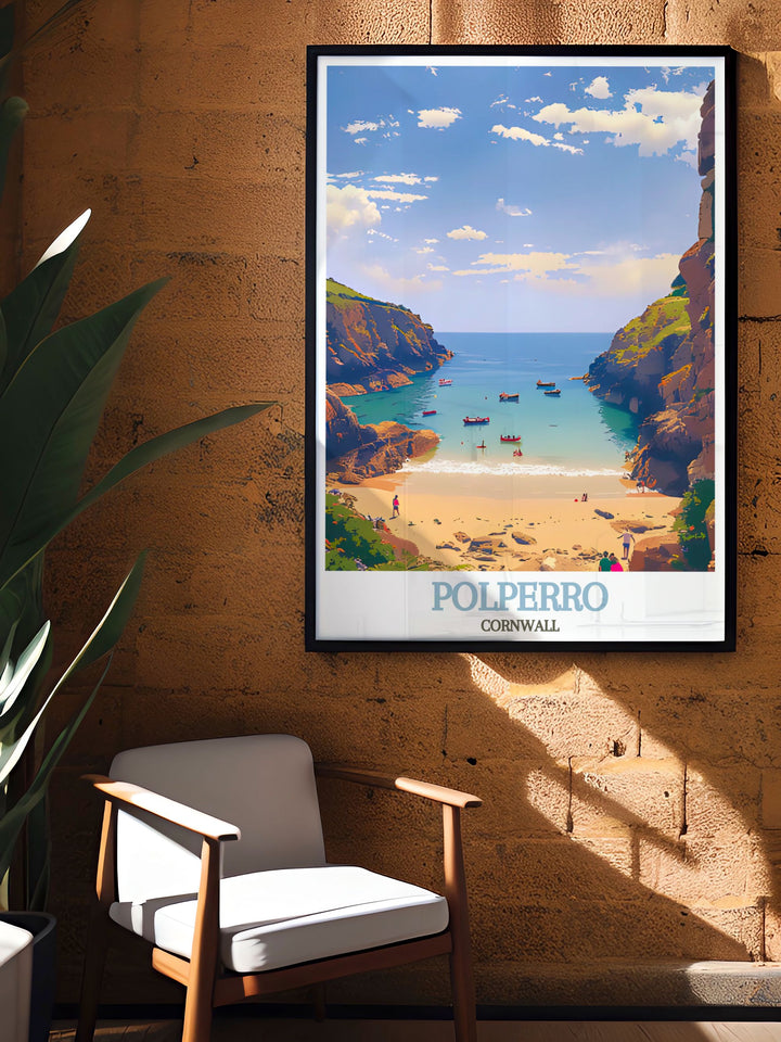 Unique Polperro Beach gift ideas featuring prints of Polperro Cornwall perfect for birthdays anniversaries and holidays