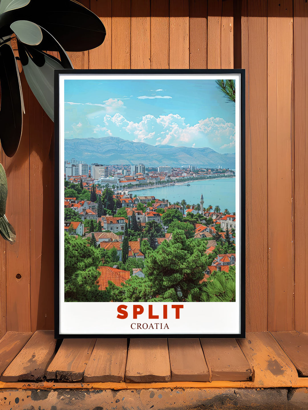 Bring the beauty of Split into your home with this detailed poster, highlighting the historical significance and natural charm of Marjan Hill in Croatia.