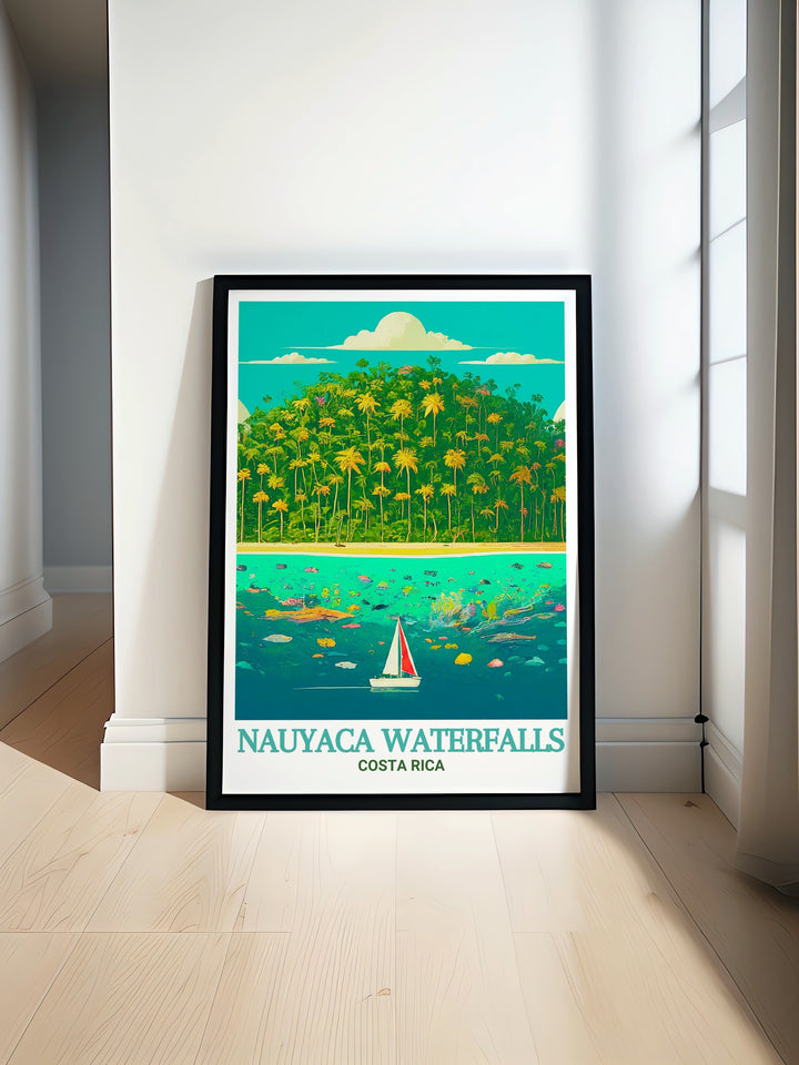 Beautiful depiction of Cano Island in Costa Rica perfect for adding a touch of nature to your living space ideal as a Costa Rica gift or decor piece this stunning wall art print captures the vibrant colors and serene atmosphere of this tropical paradise