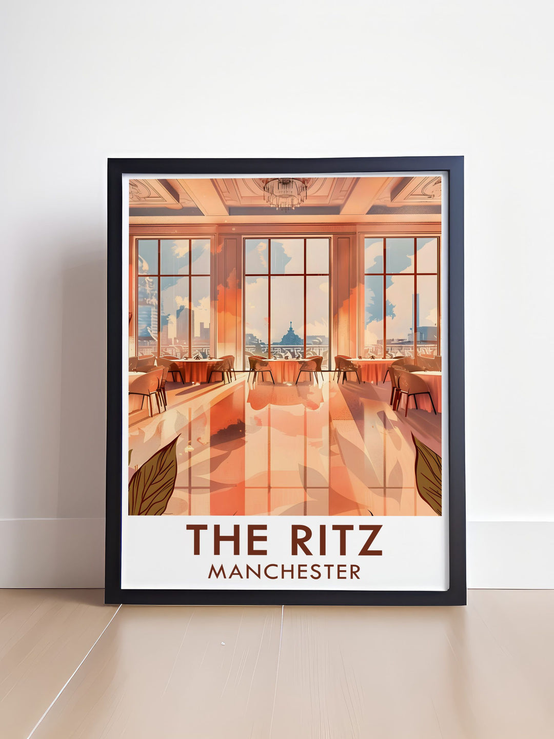 This travel print of The Ritzs grand ballroom showcases the venues stunning architectural details in a classic art deco style. A must have for anyone passionate about Manchesters musical and architectural heritage, this print offers a perfect blend of history and art.