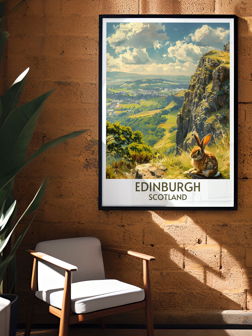 Stunning Edinburgh Wall Art featuring detailed Edinburgh Castle design complemented by elegant Authors Peak Framed Prints