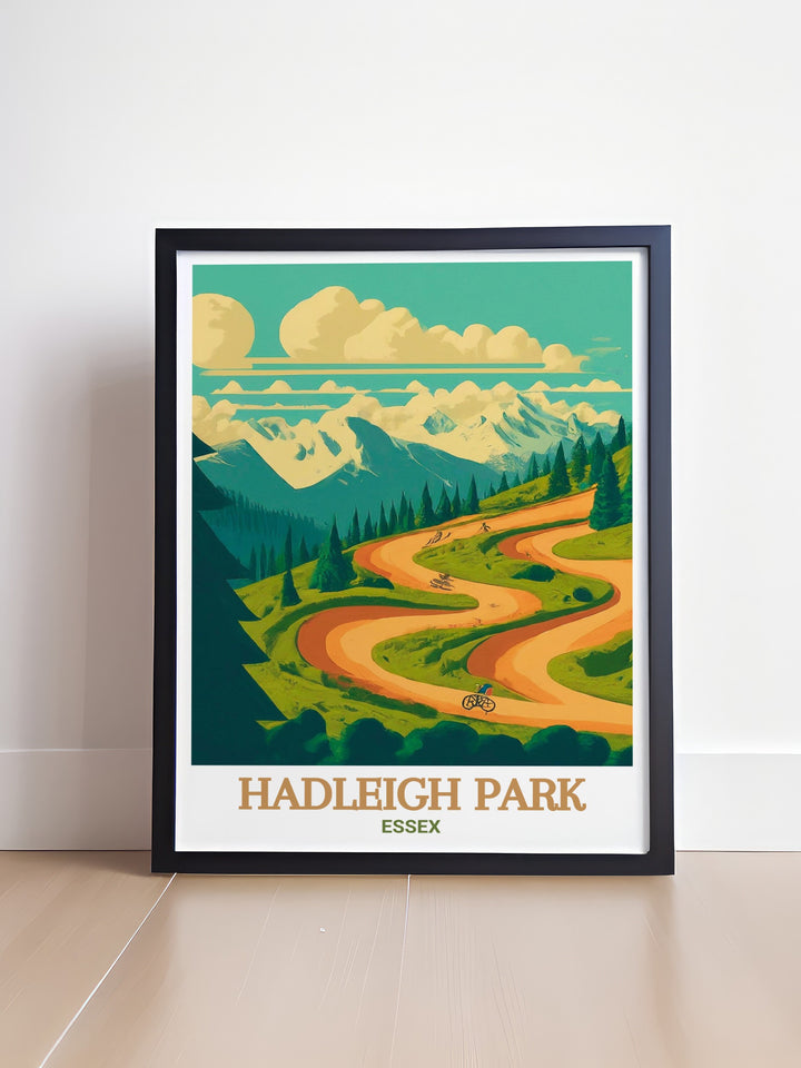 Hadleigh Park MTB prints capturing the essence of the Olympic Mountain Bike Course in Essex. Ideal for cycling enthusiasts and as a thoughtful gift. Bring the adventure and scenic beauty of this location into your home.