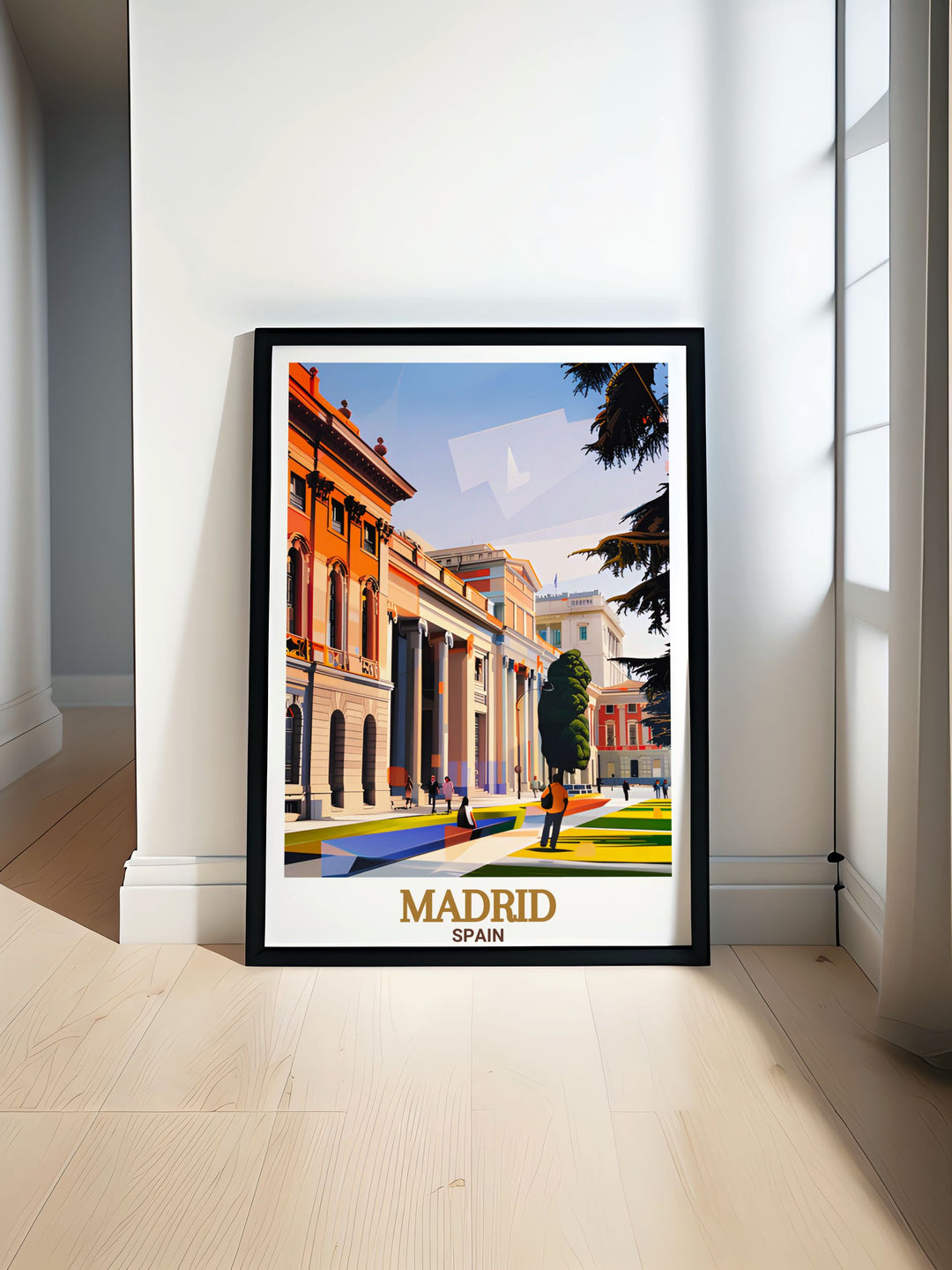 Beautiful Prado Museum print showcasing minimalistic Spanish art perfect for home decor. This Madrid poster features simple elegant lines making it a standout piece in any living space. Ideal for art lovers and those who admire Spains cultural heritage.