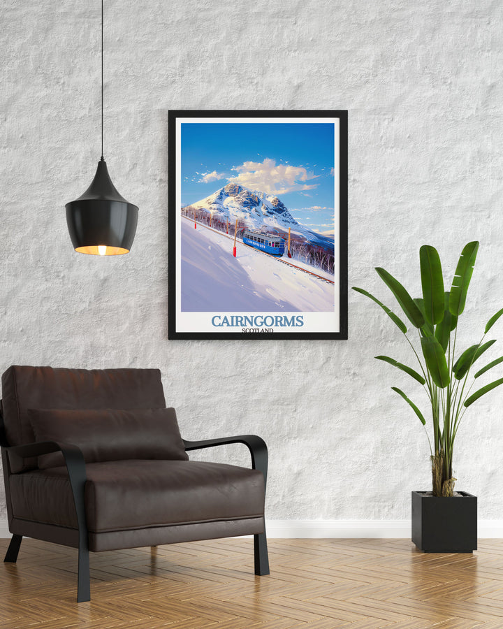 Cairngorm Mountain wall art piece ideal for nature lovers and travelers features stunning landscapes of the Cairngorms in Scotland adds a touch of the outdoors to your living space high quality print ensures longevity and vibrant colors for your decor.