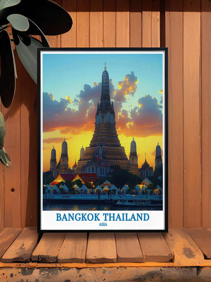 Bangkok cityscape art capturing the lively atmosphere and architectural beauty of the city, perfect for those who appreciate modern urban views.