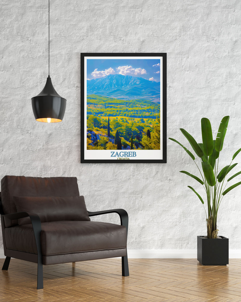 Captivating Medvednica Mountain framed print showcasing stunning Croatian landscapes. Perfect for elegant home decor or a unique holiday gift.