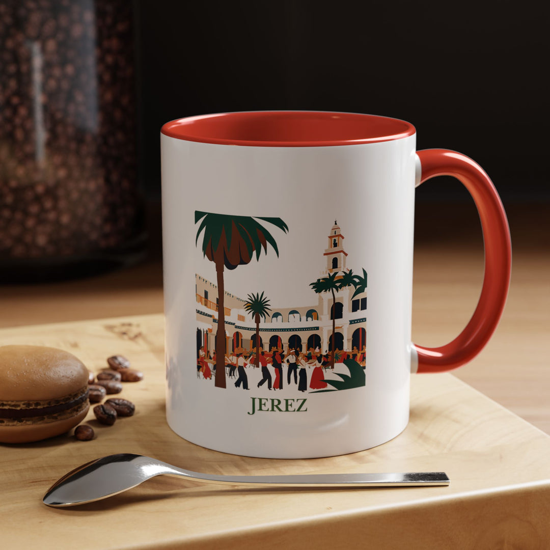 This Jerez Spain mug highlights the city’s rich culture and scenic beauty through vibrant designs. Crafted from durable ceramic and dishwasher-safe, it is ideal for coffee or tea lovers and makes a meaningful gift for fans of Jerez’s charm.