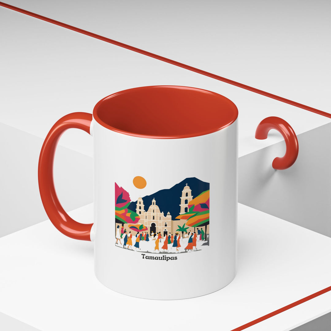 This Tamaulipas Mexico Mug captures the essence of Mexico with intricate designs. Durable and practical, it is dishwasher safe and microwave safe. Perfect for daily use, it adds a touch of culture to your beverages and is an ideal gift for art and travel enthusiasts alike.