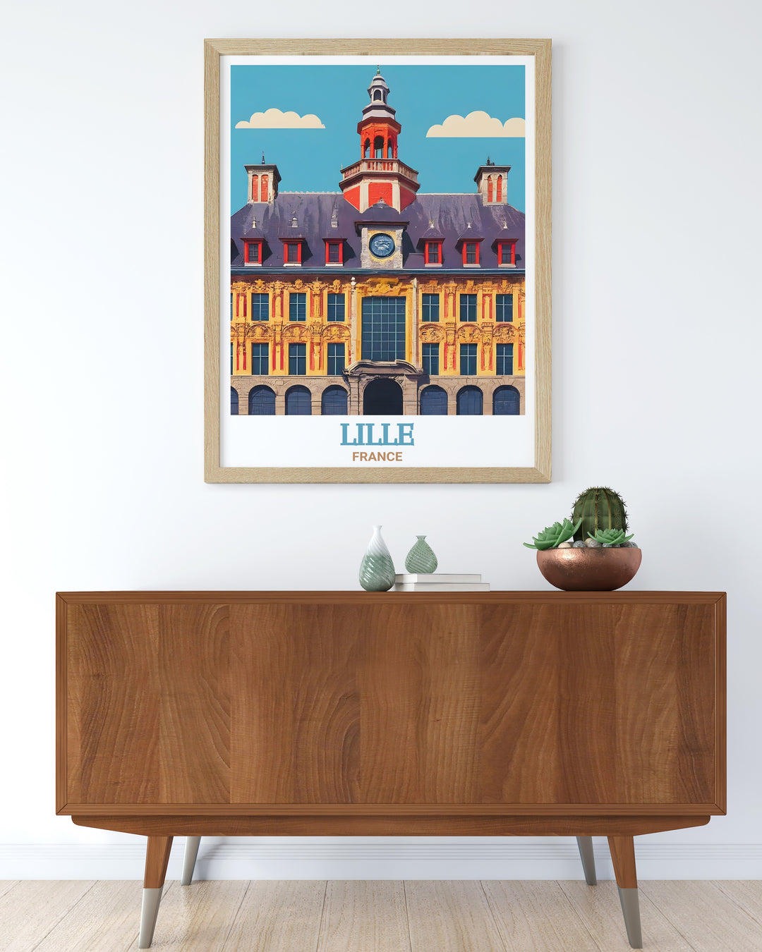 A canvas art print of the Old Stock Exchange in Lille, France. The artwork showcases the iconic architecture of this historic landmark, making it ideal for anyone who loves French culture and design. Perfect for home decor, this print will bring a touch of elegance to any room.