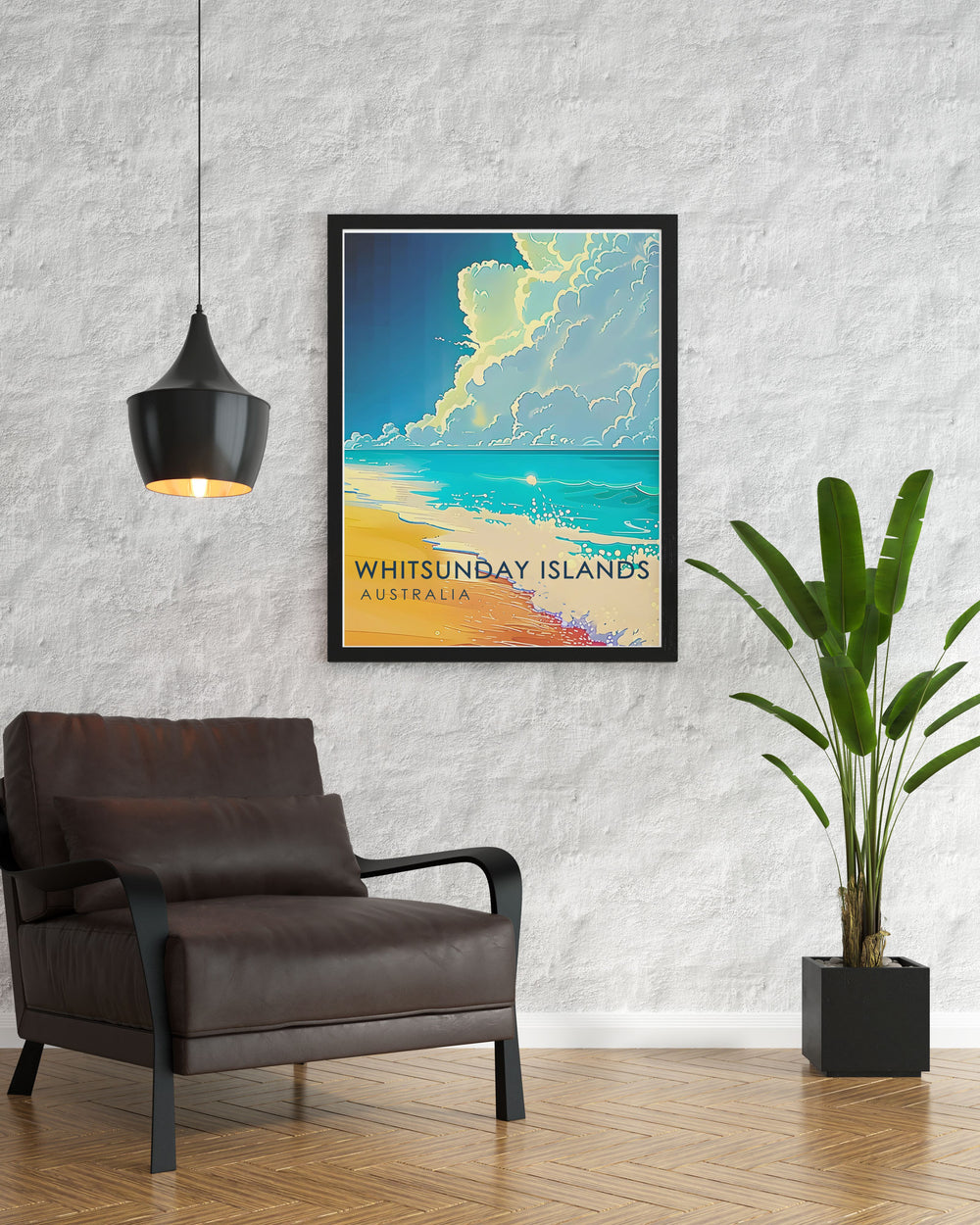 Elegant Whitehaven Beach framed print showcasing the pristine beauty of Australias famous beach perfect for enhancing your living space with a serene and stylish touch