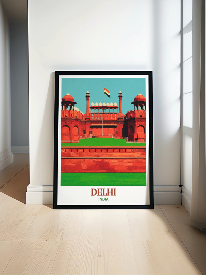 Delhi art print featuring Red Fort brings the architectural brilliance of India into your home perfect for wall decor and thoughtful traveler gifts