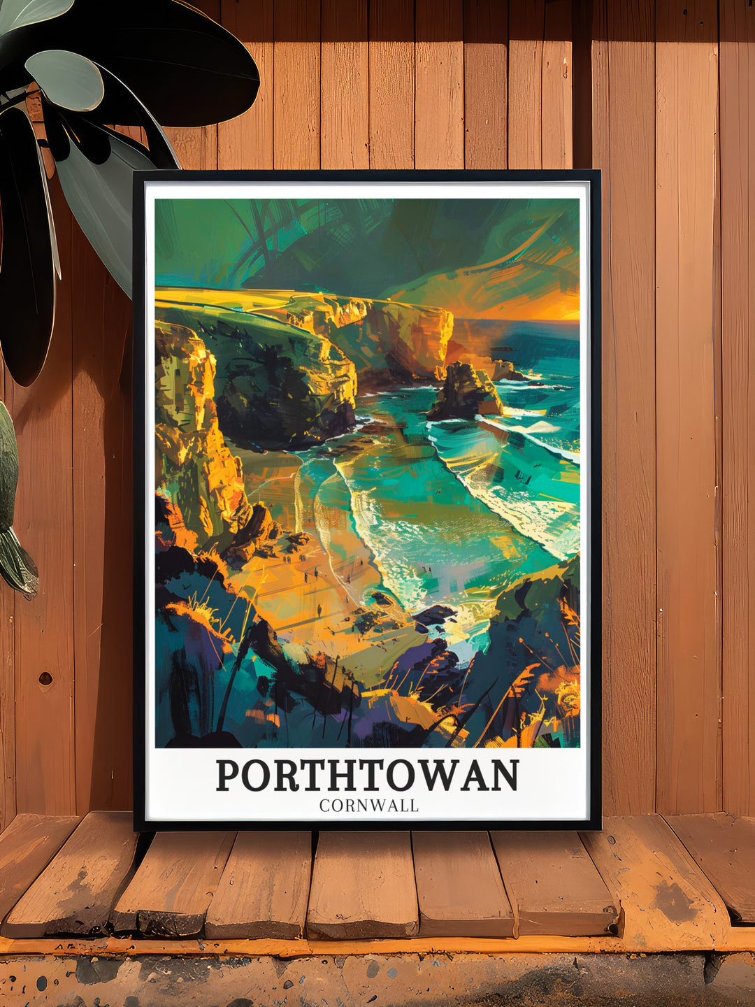 Elegant Porthtowan Beach artwork showcasing the vibrant sands and the deep blue waters of the North Sea in Cornwall. The detailed print offers a glimpse into the heart of this beloved coastal region, making it a cherished piece for any lover of Cornwall travel art