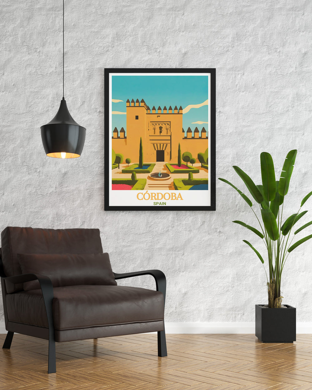 Alcazar de los Reyes Cristianos framed prints bring the majestic beauty of Cordoba to your living room with stunning modern art that adds sophistication and Spanish charm to any space making it an ideal gift or decor piece for art lovers and travelers.