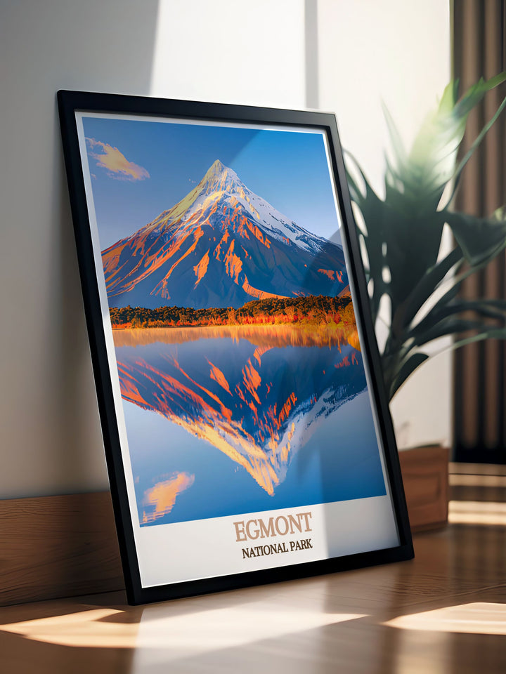 Home decor print showcasing the stunning views of Mount Taranaki, perfect for bringing the natural splendor of New Zealand into any space.