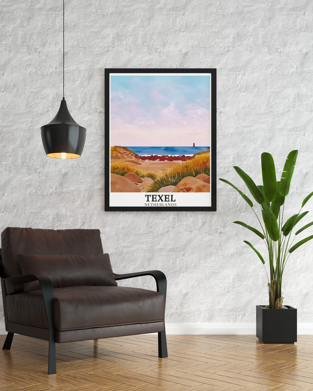 Netherlands retro travel posters featuring picturesque views of Texel Islands De Koof Beach and The Dunes. These art deco travel posters bring a vintage charm to your home decor, perfect for travel lovers and nature enthusiasts. Capture the timeless beauty of Texel Island with our retro travel posters.