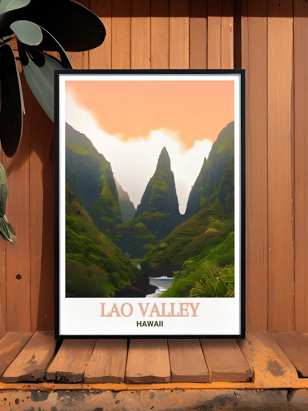 Discover the calming beauty of Lao Valley with this Hawaii travel poster. The vibrant depiction of the valleys landscapes is perfect for adding a peaceful, natural touch to any room.