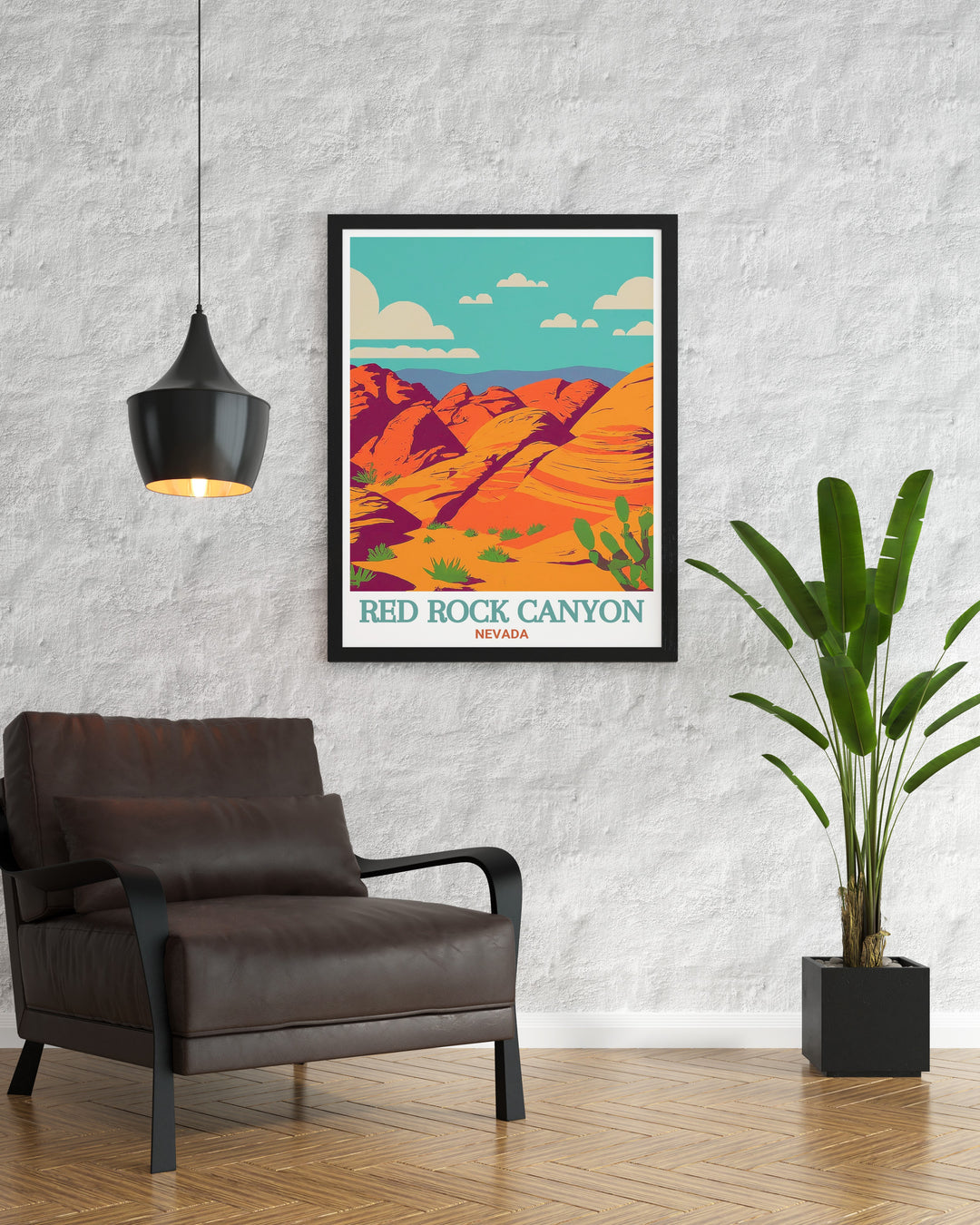 Nevada wall art capturing the vibrant colors and rugged landscapes of the Calico Hills and Red Rock Canyon perfect for modern decor and anyone looking to bring the spirit of the Southwest into their home.