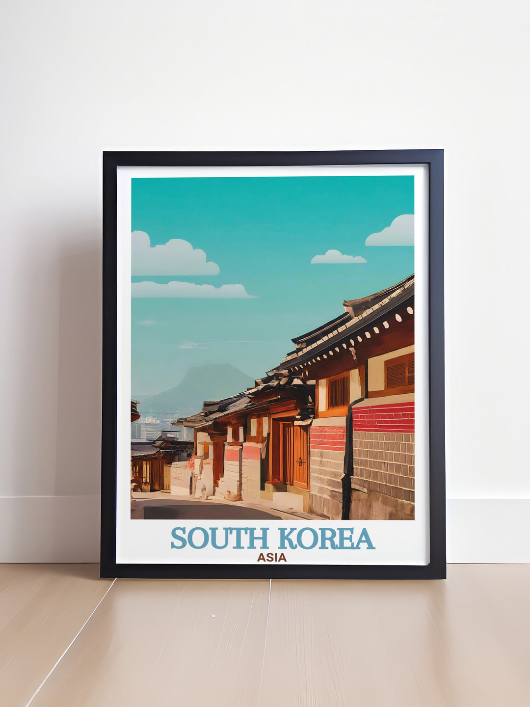 Captivating Bukchon Hanok Village art print capturing the serene beauty of Seoul South Korea a perfect gift for birthdays anniversaries and Christmas for those who appreciate cultural heritage